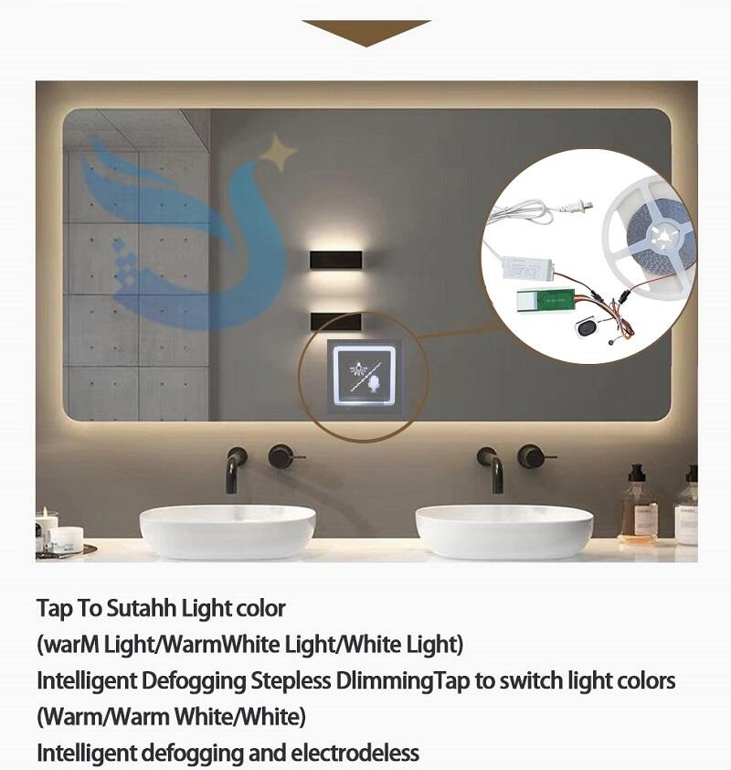 Smart Bathroom Mirror Dc 12V Singlebond Led Sensor Dimmer Touch Mirror Switch For Voice Operable details