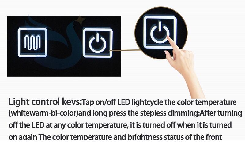 Smart Bathroom Mirror 24W Single Double Color Smart Control Capacitive Dimmer Led Light Touch Switch Sensor supplier