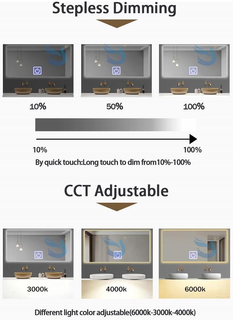 New Smart Makeup Mirror 12V Tricolor Capacitive Touch Switch led Touch Dimmer Sensor Switch factory