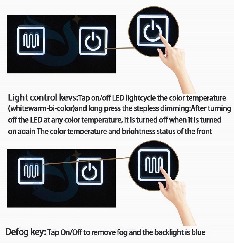 120W Three Colour Smart Bathroom Mirror Dimmer Switch Match High Power Power Supply Driver Led Light Touch Sensor Switch manufacture