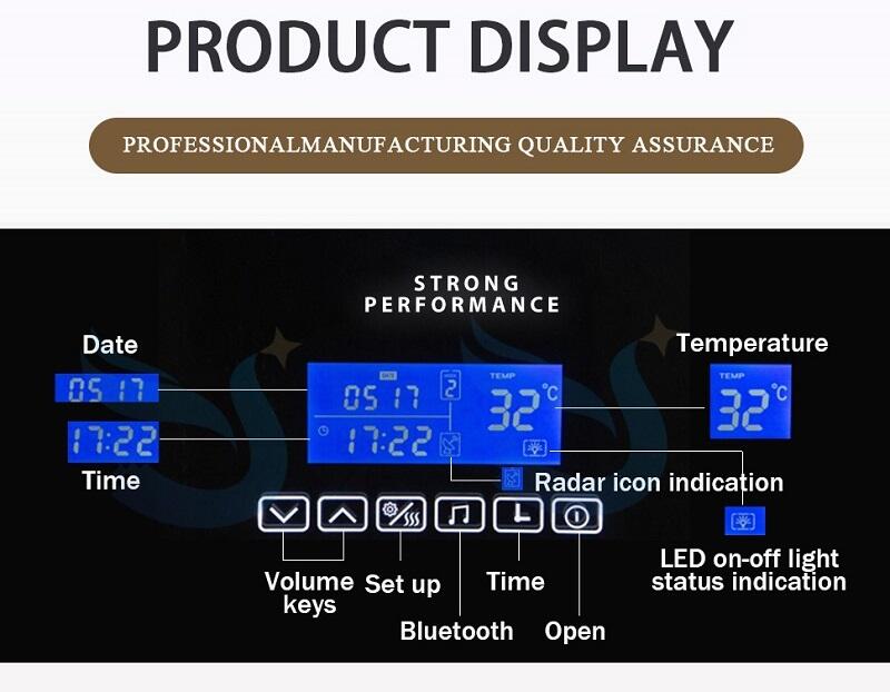 Bluetooth 12V Tri Color Led Touch Dimmer Capacitor Sensor Switch for Bathroom Mirror Time Temperature Display Music supplier