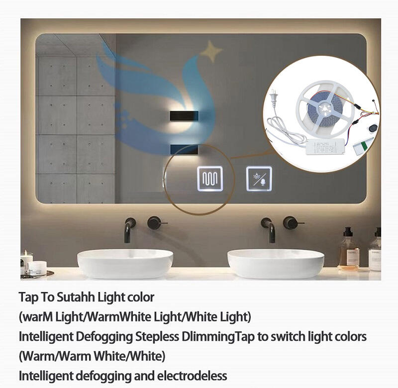 Smart Bathroom Led Lamp Dimmer Prevent Mist Switch Led Touch Sensor Switch For Voice Operable supplier