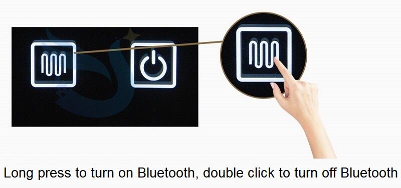 New double button Bluetooth bathroom smart touch mirror LED dimmer switch touch sensor switch With Music and anti-fog details