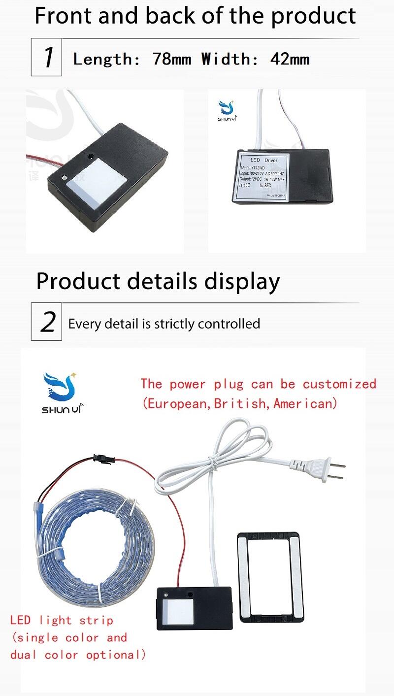 12W Smart Integrated Manual Scanning Dimmer Induction Switch Led Light Mirror Touch Sensor Switch manufacture