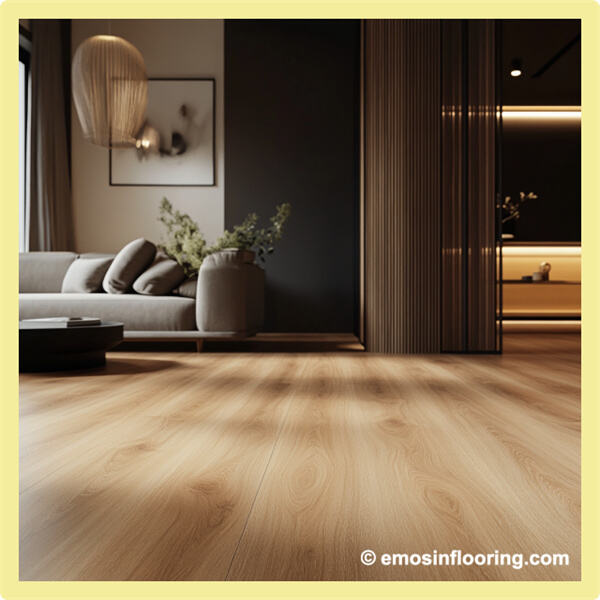 Low-maintenance herringbone vinyl flooring for busy homes.