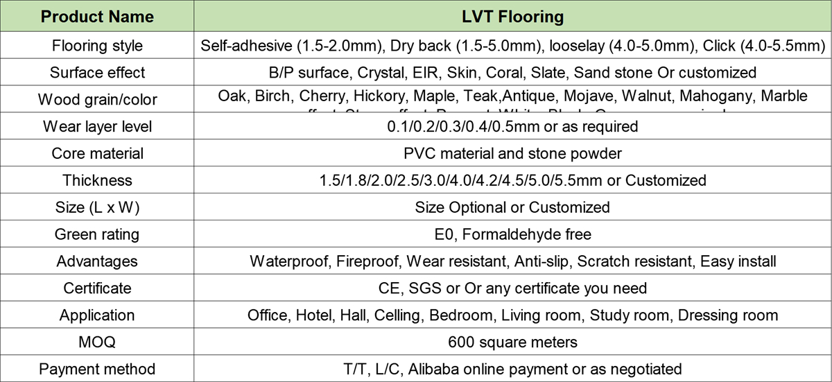 Luxury vinyl plank flooring supplier