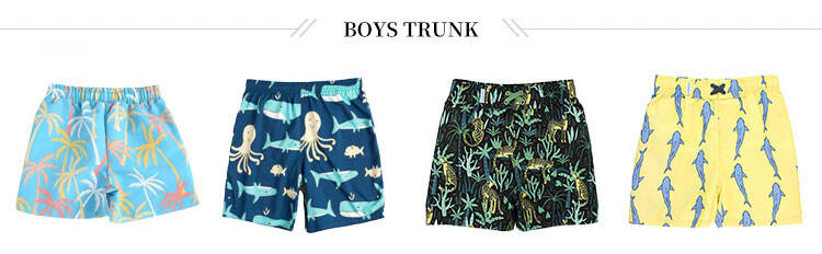 Dinosaur Print Quick Dry Swim Trunks for Kids details