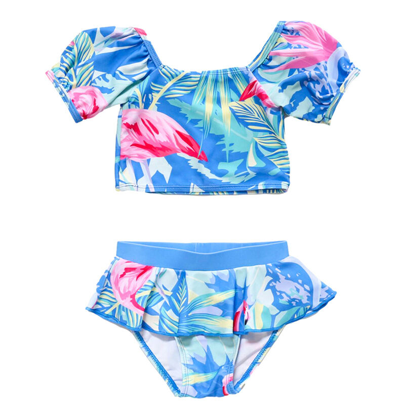 Family Matching Two Piece Bikini Set Floral Printing High Waist Cover Up Swimwear Beachwear Manufacturer manufacture