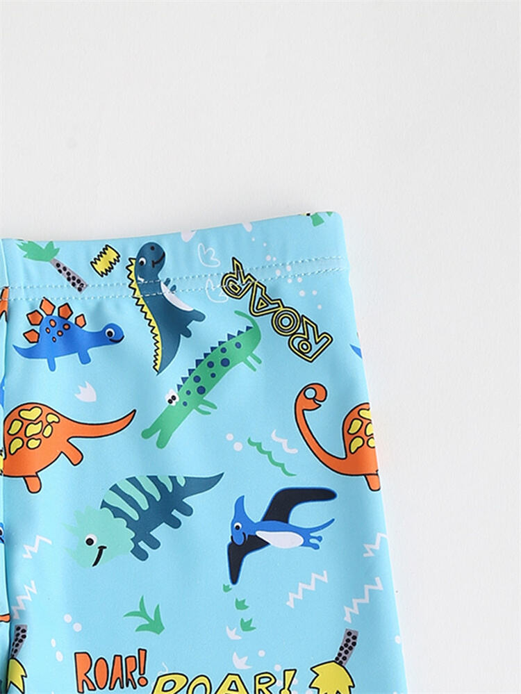 Dinosaur Print Quick Dry Swim Trunks for Kids details