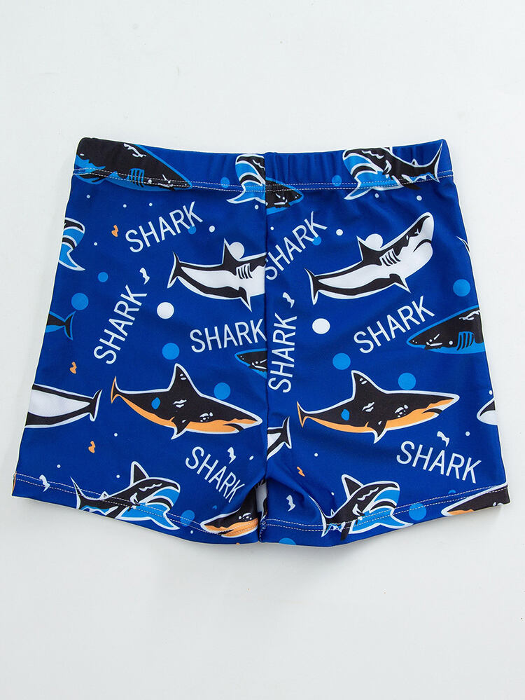 Shark Print Kids Swim Trunks supplier