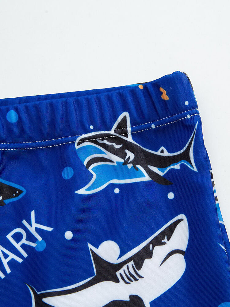 Shark Print Kids Swim Trunks manufacture