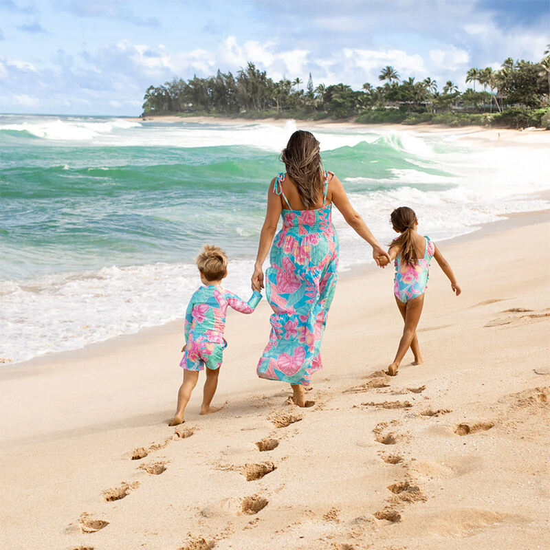 Custom Floral Printing Swimsuit for Mother And Kids details