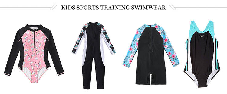 Custom Fabric Children One Piece Long Sleeves Swimwear details