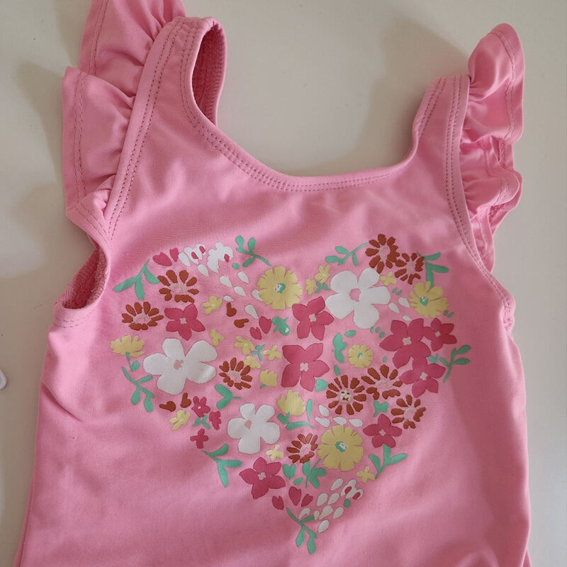 One Piece Floral Kids Swimsuits details