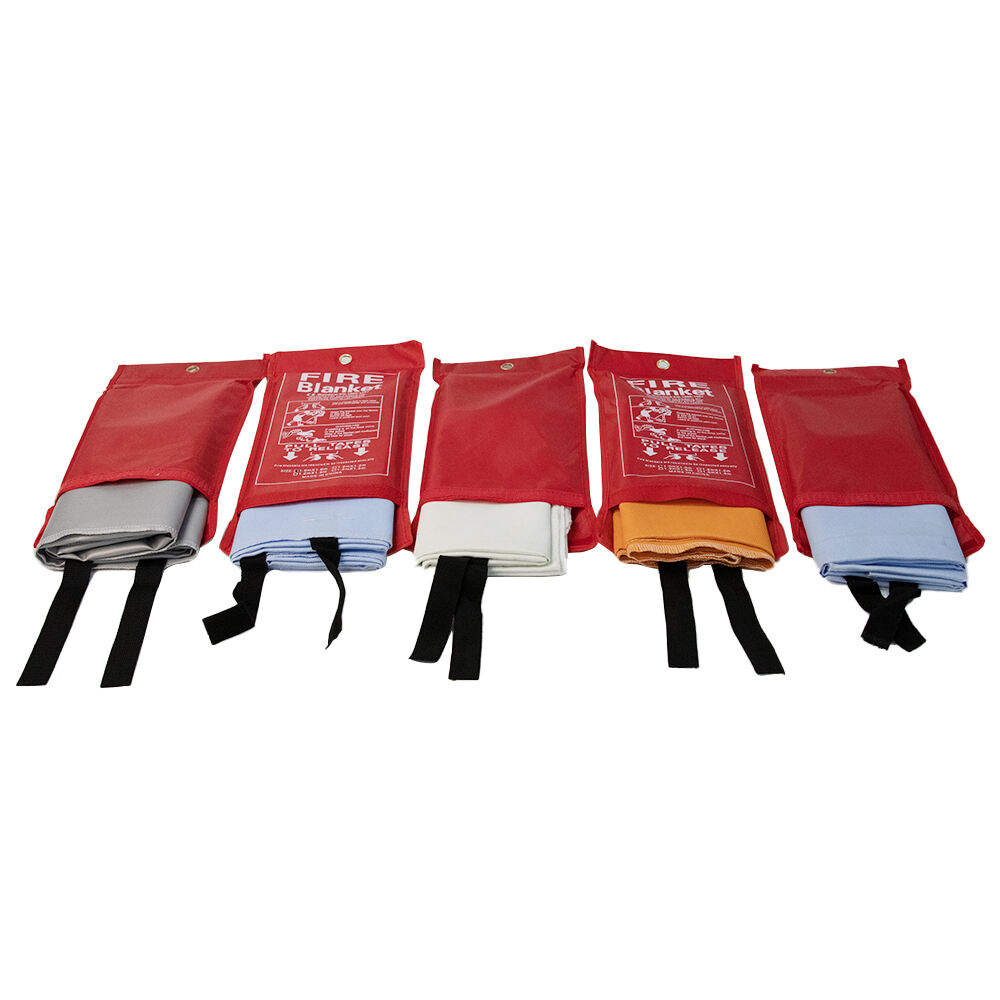 Quality Wholesale Silicon Coated Fireproof 1mx1m Fiberglass Cloth Emergency Rescue Blanket supplier