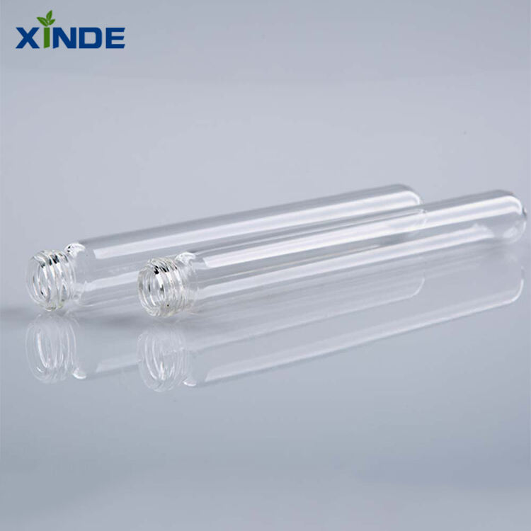 product high quality transparent borosilicate glass tubes 100pcs moq with rubber stopper for laboratory infusion and eye drop use-5