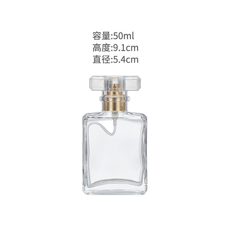 product elegant 30ml square perfume bottle for skin care cream face mask blush packaging wood empty refillable polished painted frost-1