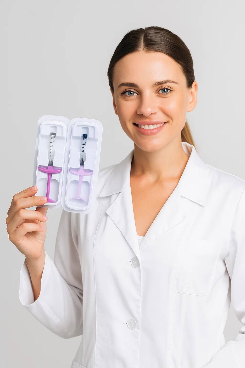 product 1ml slender luer lock pre filled glass syringe hyaluronic acid water light needle beauty packaging material glass bottles-1