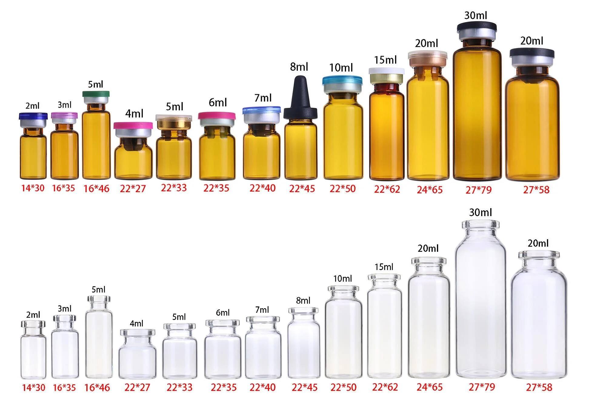 Botol Botol Kaca Harga Lebih Murah Clear Amber Penjualan Panas Pabrik Pemasok Cina