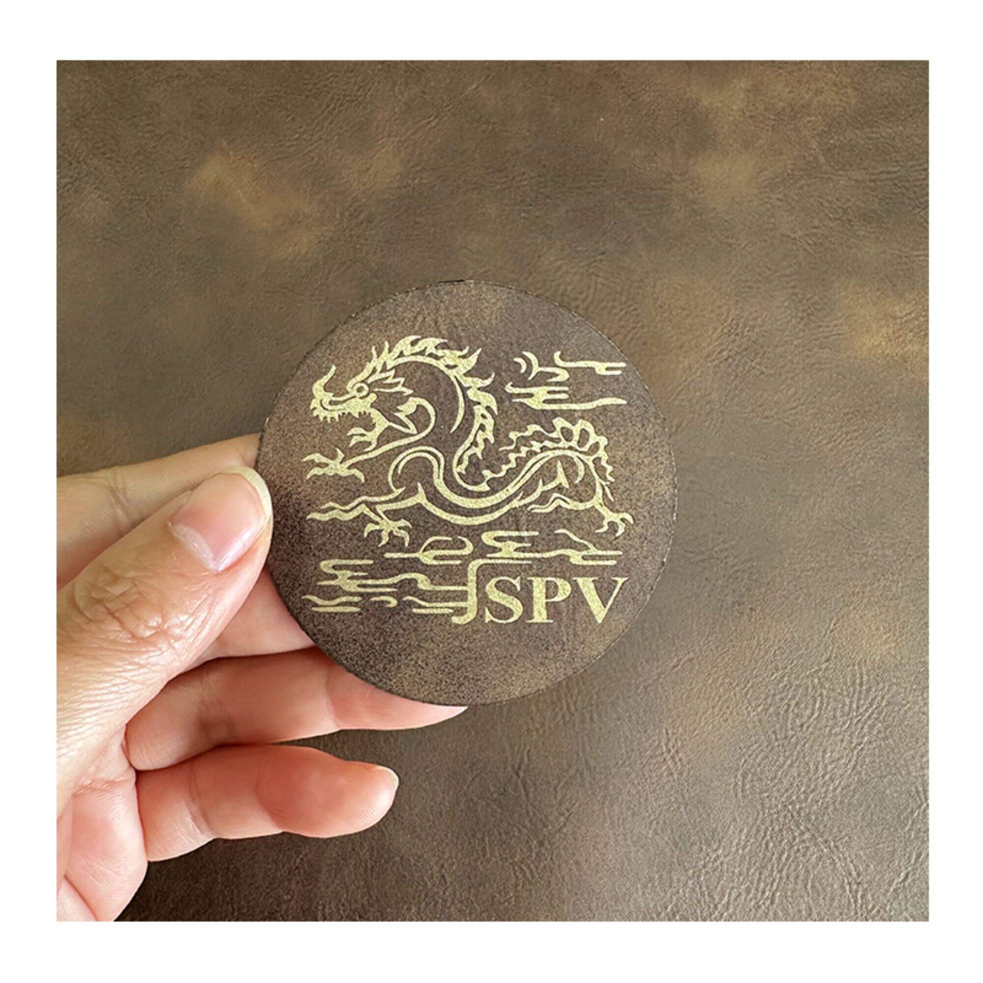 12X24 Faux Leatherette 0.8mm Laser Engraving Leather Blanks Iron On Patch With Adhesive