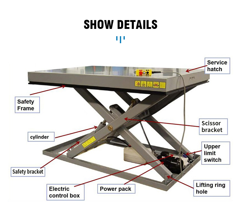 official aerial work platform 12m scissor lift XG1212HD details