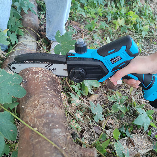 Use of Small Pruning Chainsaw