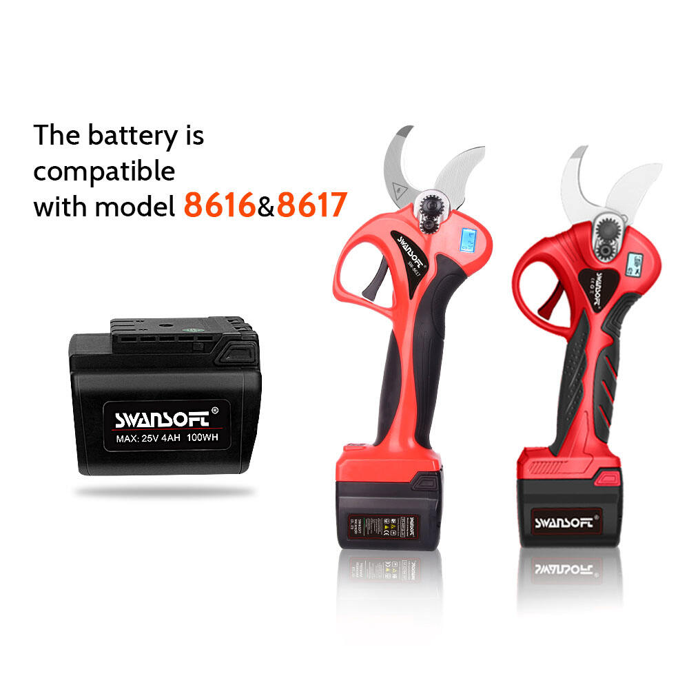 Bateria de lítio SWANSOFT 25V 4Ah para tesouras de poda elétricas 8616 e 8617