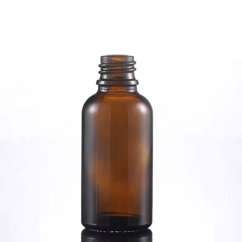 Amber packaging essential oil OEM /ODM glass packaging container bamboo cap Dropper bottle manufacturer factory