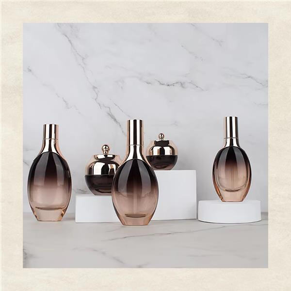 Elevate your makeup routine with chic glass bottles