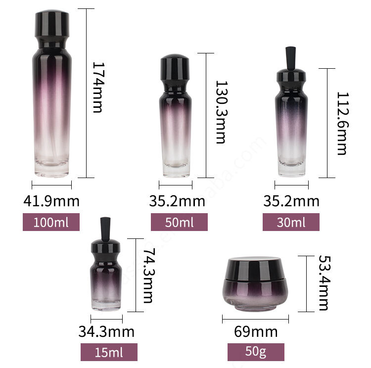 50g matte cream jar 15ml 30ml purple oil glass dropper bottle 100ml 50ml frosted glass spray bottle supplier