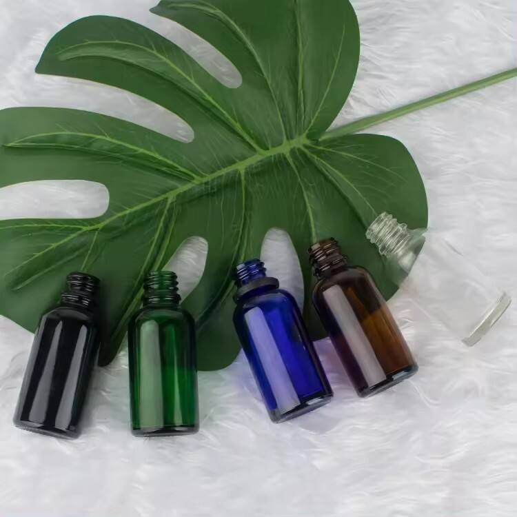 Silkscreen printing Essential Oil Packaging Bottles Green Amber Blue Glass Bottle Dropper glass Bottle manufacturer factory