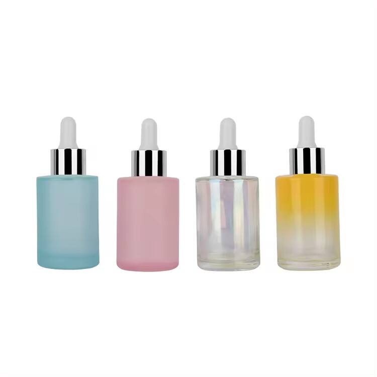 Support custom color 30ml cosmetic  glass bottle cosmetic essential oil skincare bottle perfume bottle glass dropper details