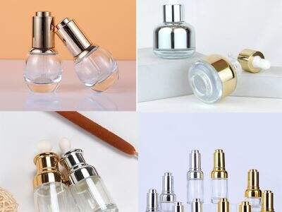 Elevate your product packaging with a delicate cosmetic glass bottle set