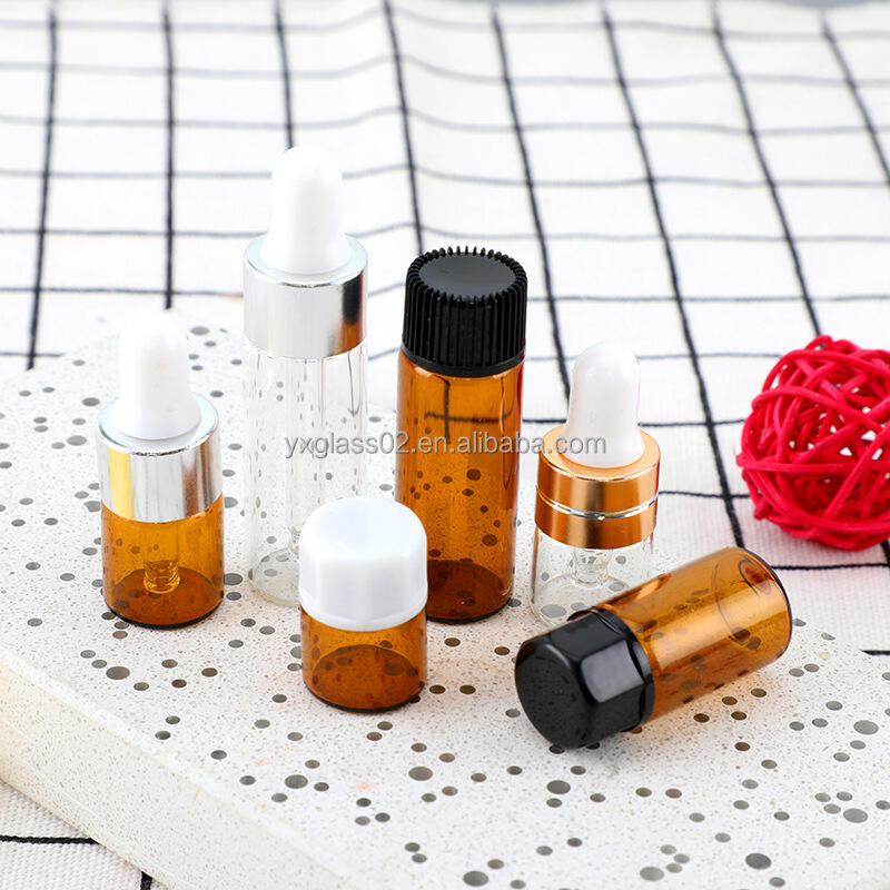 Wholesale Essential Oil Bottle Amber Essence Sample Bottles Small Capacity Dropper packaging container details