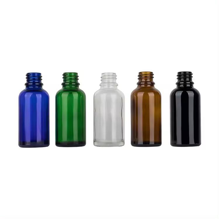 Silkscreen printing Essential Oil Packaging Bottles Green Amber Blue Glass Bottle Dropper glass Bottle manufacturer manufacture