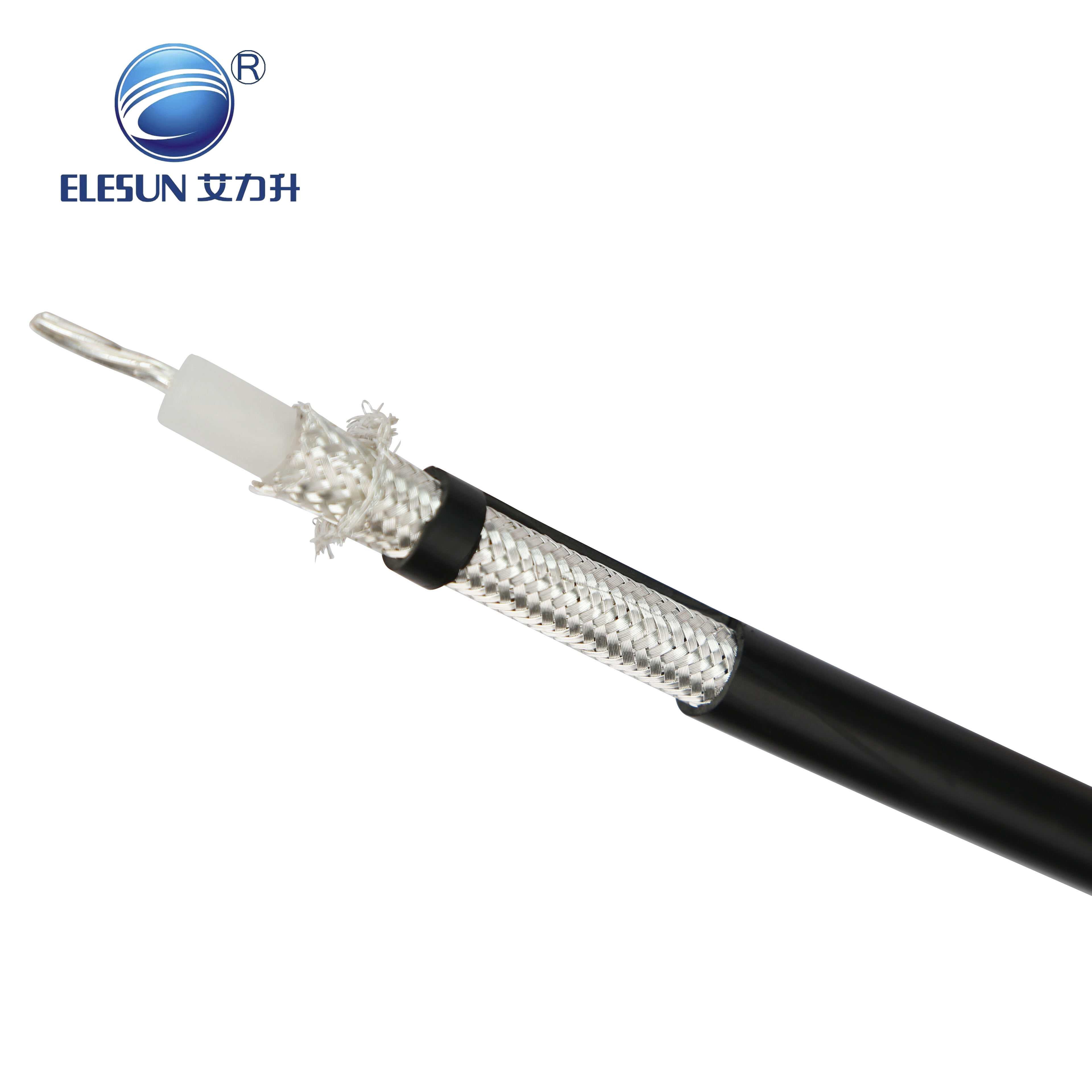 Double Shielded PVC solid PE insulation Flexible Coaxial Cable RG214 Coax Cable manufacture