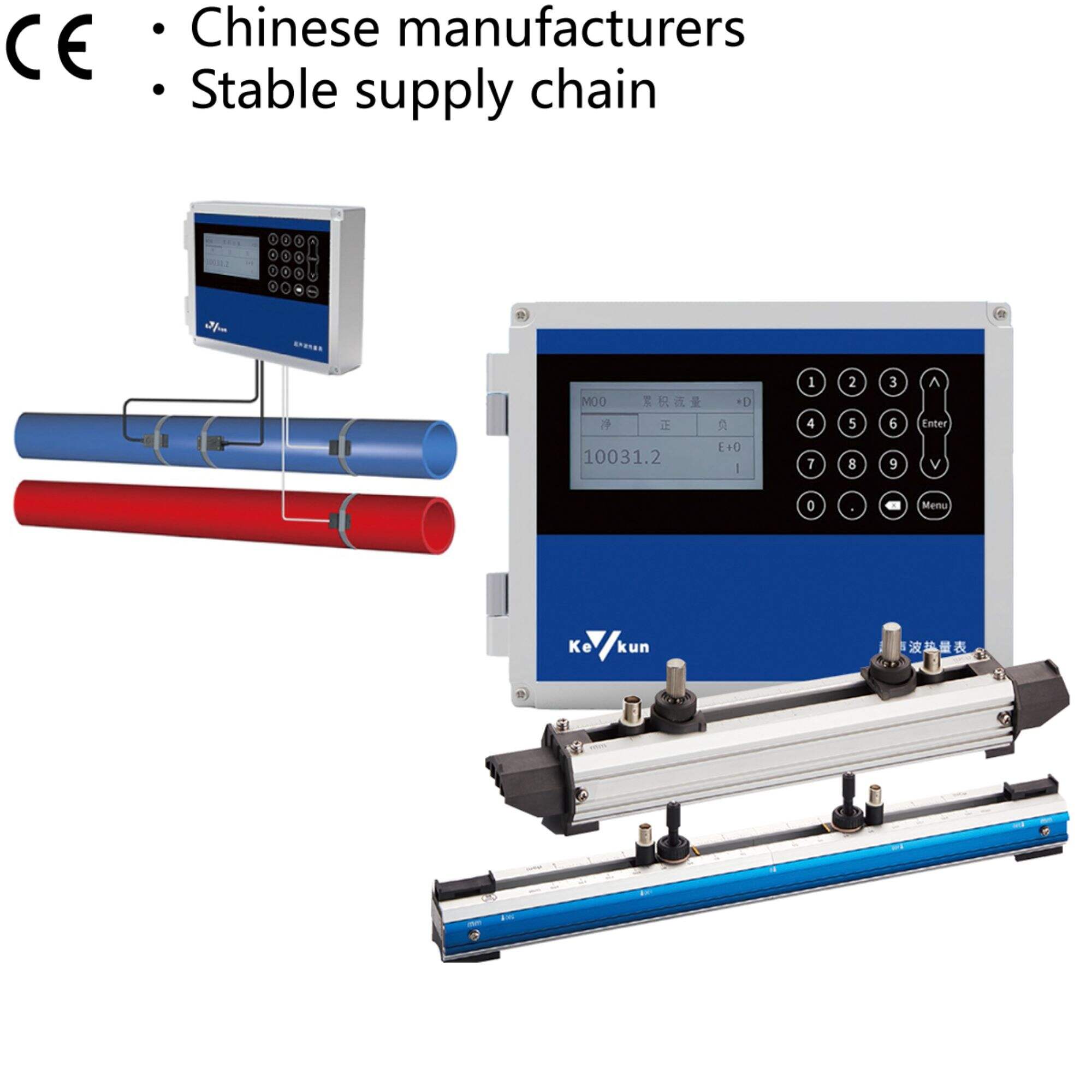 hot sale fixed Ultrasonic RS232/RS485 MODBUS 25mm~1200mm  Water Flow Ultrasonic calorimeter