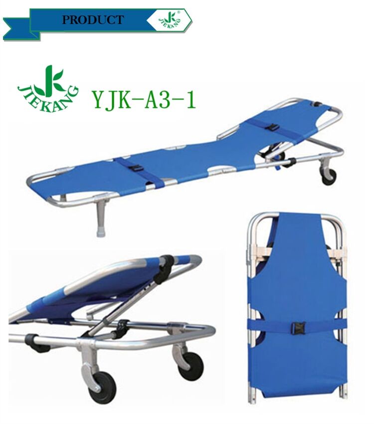 Most Popular Health Standard Light Weight Medical Emergency Folding Stretcher With Wheels manufacture