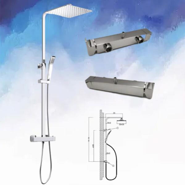 Achieve the perfect shower temperature every time with a square thermostatic shower valve.