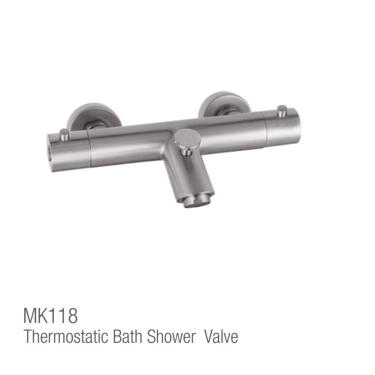 High quality Brushed gold PVD Round brass bathroom Cold touch Anti- scald thermostatic Bath shower valve factory