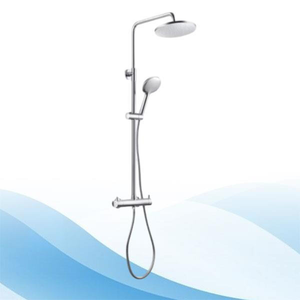 Add a touch of elegance to your shower routine with an exposed shower set featuring a stylish handshower design.