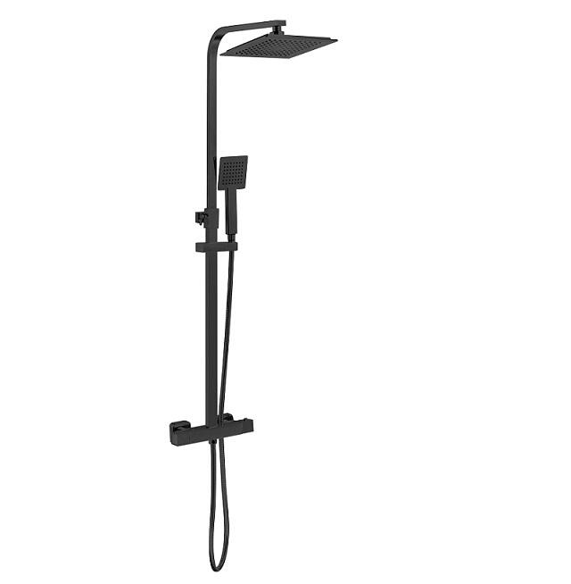 Brass  black  thermostatic valve faucet  shower mixer thermostatic shower set thermostatic water mixing valve details