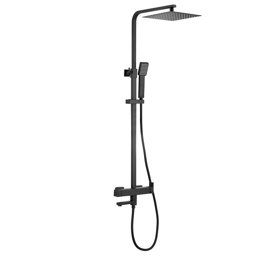 Good quality luxury Wholesale Price Brass Shower Set Bathroom Faucet Matte Black Bath Shower Column details