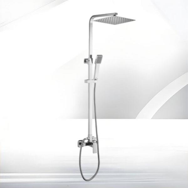 Complete set includes shower head, hand shower, and adjustable slide bar