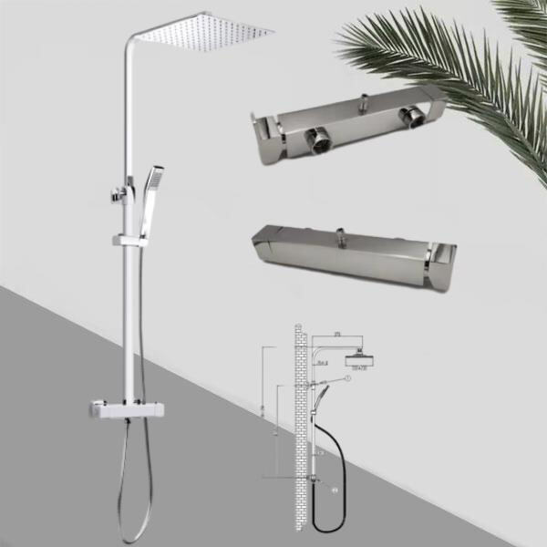 Upgrade your bathroom with a thermostatic rainfall shower for a spa-like escape at home.