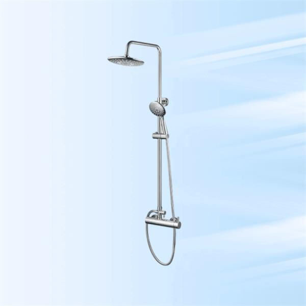 Transform your bathroom into a luxurious oasis with an exposed shower set that includes a sleek handshower.
