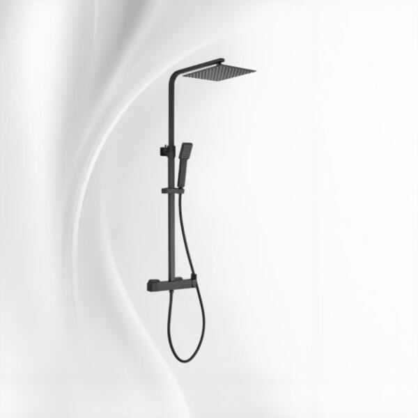 Enjoy a luxurious shower experience with a brushed nickel thermostatic shower