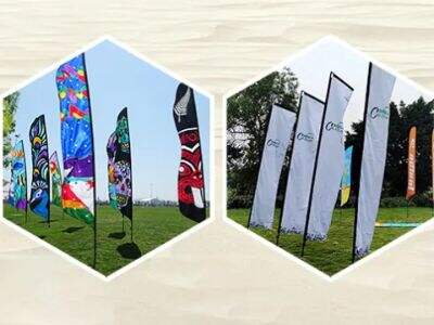 Tear drop flags are designed to withstand windy conditions.