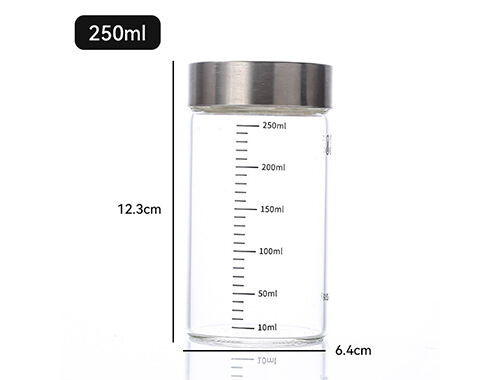 Stainless steel lid glass water cup transparent high borosilicate heat-resistant fruit juice tea soda