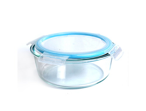 Customizable plastic sealing cover circular transparent glass lunch box